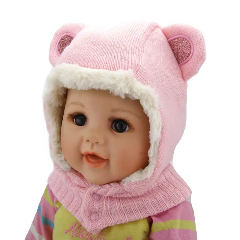 Children Hat Girls Knitted Hat Ear Covers Head Hats Ear Protectors Warm Baby Yarn Hats Baby Caps for Boys Winter Hats Girls Niño