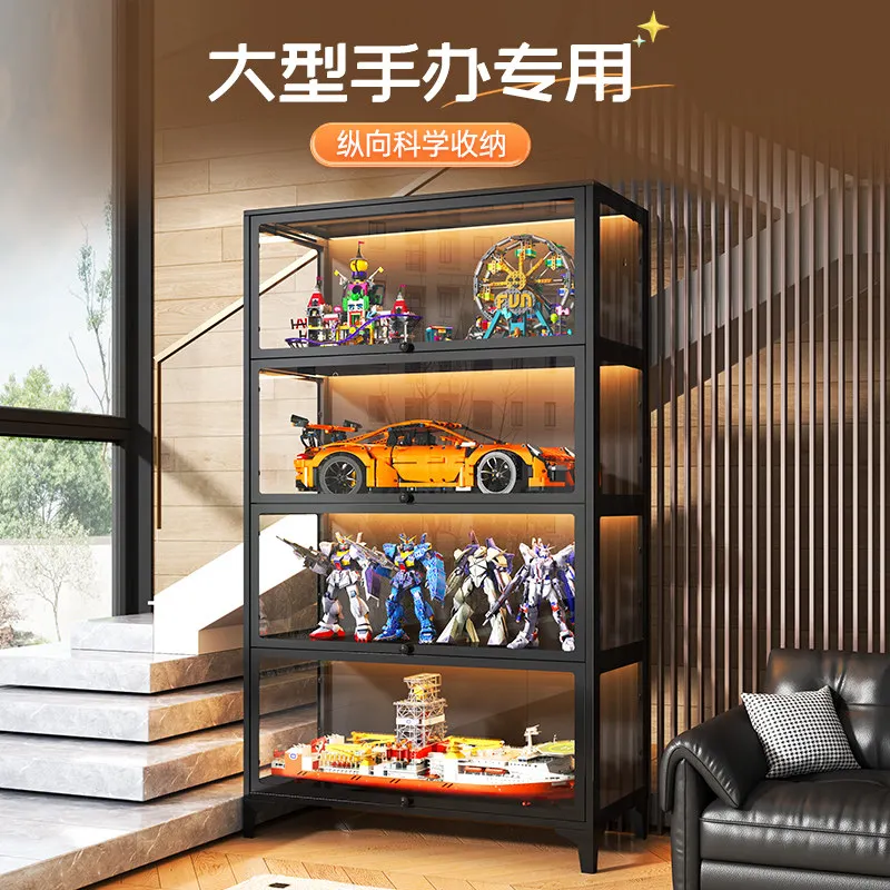 Yongna heightened figure display cabinet household glass door pain cabinet blind box transparent display cabinet model dust-proo