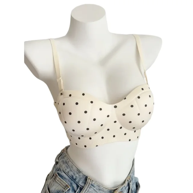Oferta Sujetador Sin Aros Push-Up con Puntos, Copa Pequeña, Sin Costuras, Anti-Caída, Efecto Lifting, Cómodo para Mujer, Tallas S-XL, Hot KUCLUT