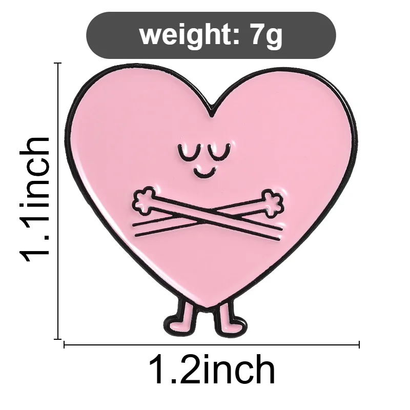 Healing Embrace Yourself Pink Heart Emaille-Anstecknadel, Broschen mit Selbstakzeptanz-Motiv, Reversnadel, Rucksack-Abzeichen, warme Geschenke für Liebhaber – Detail 1