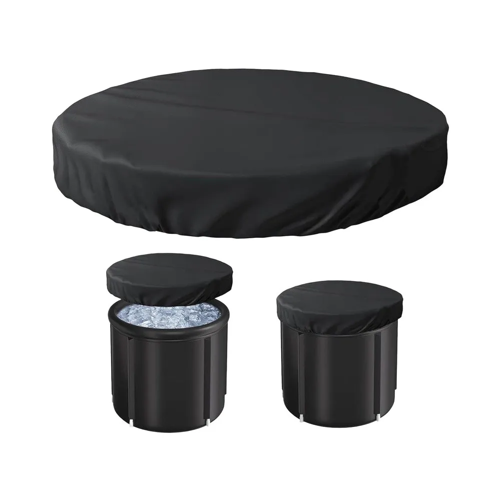 Compact Foldable Ice For Bath Cover with Drawstring for Easy Storage and Reuse on Round Portable Cold Tubs 85cm or 95cm