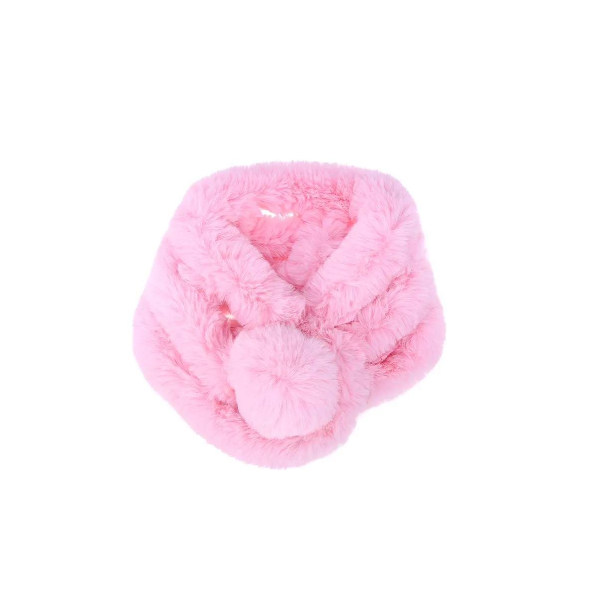 

Warm Winter Faux Rabbit Hair Ring Scarf Light Pink for Women Soft Lightweight Cozy Shawl Travel Party Wrap