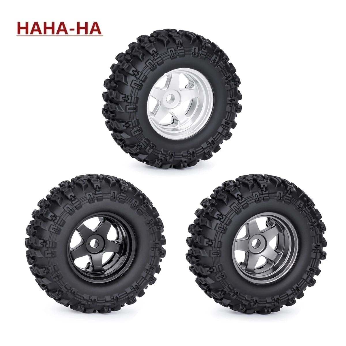 0.7'' Aluminum 5-Spokes Beadlock Wheel Rims Tire Set for 1/30 RC Crawler Car SCX30 Jeep Wrangler JLU Ford Bronco Upgrade Parts