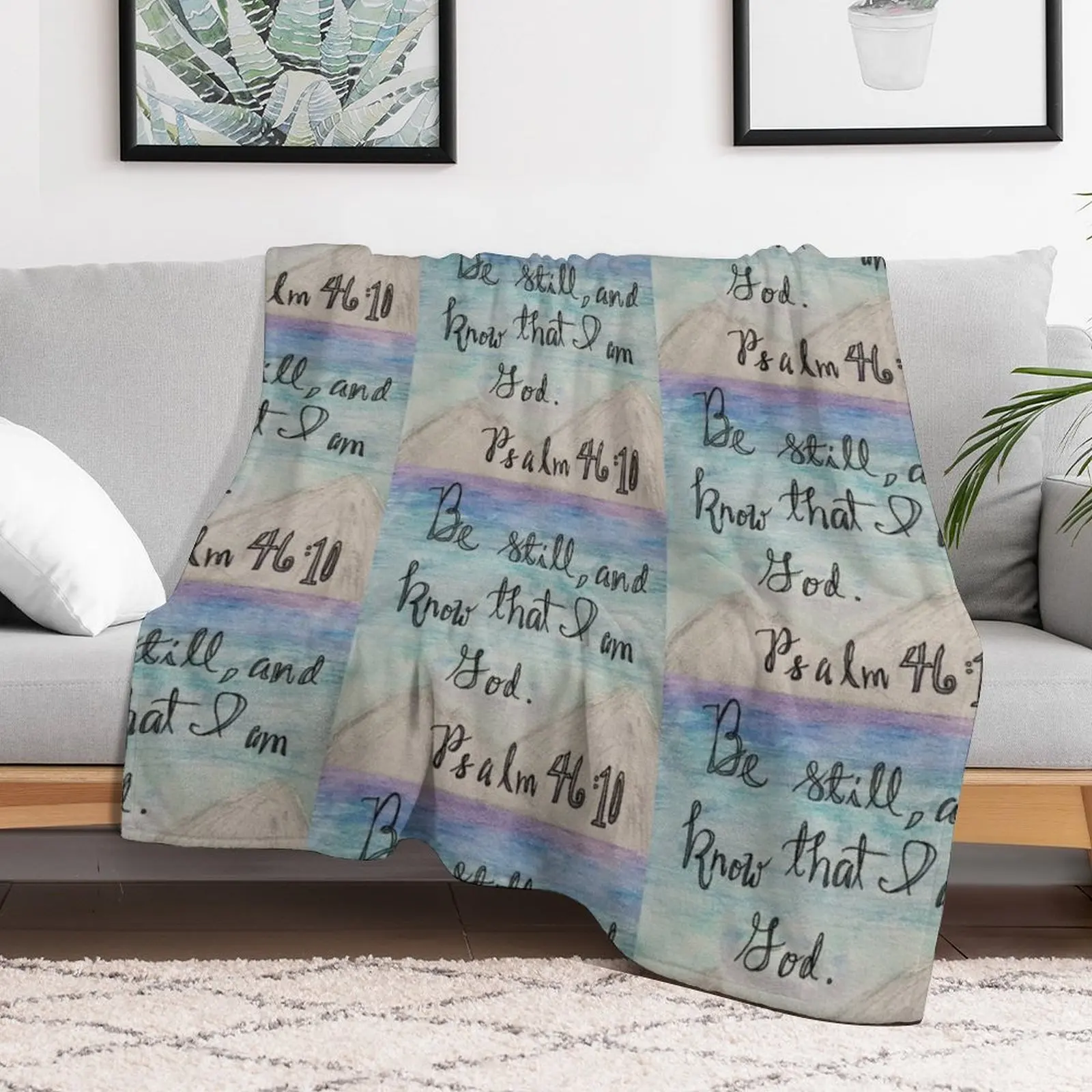 Psalm 46:10 art Throw Blanket Cozy Home Blanket Gift for Christmas Holiday