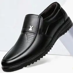 New Men Leather Shoe Business Casual Leather Shoe Breathable Soft Bottom Middle-Aged Elderly Dad Dress Shoe Male Zapatos Hombre