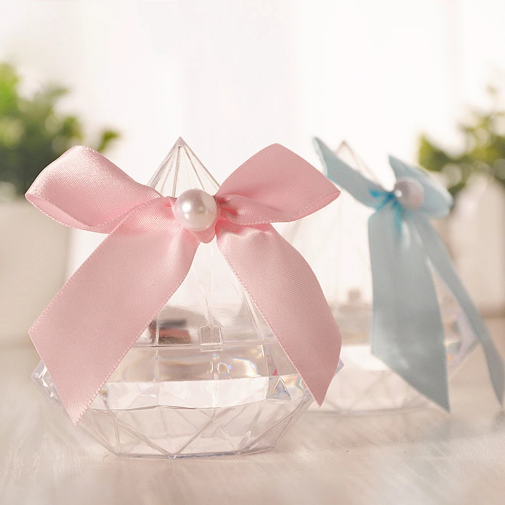 

12pcs Wedding Candy Box Diamond Design Plastic Favors Boxes Bulk Party Favors for Wedding Birthday Festival Engagement Treats