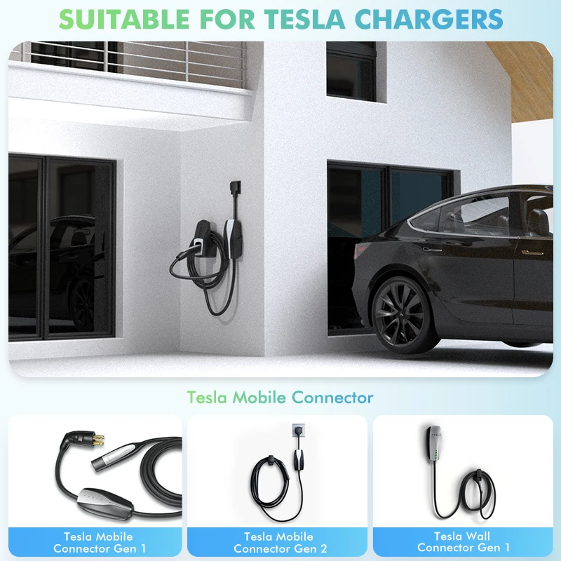 EVDANCE EV Charging Cable Holder for Tesla Model 3 Y S X Wall Mount with Chassis Bracket Tesla Chargers Cable Organizer Holder