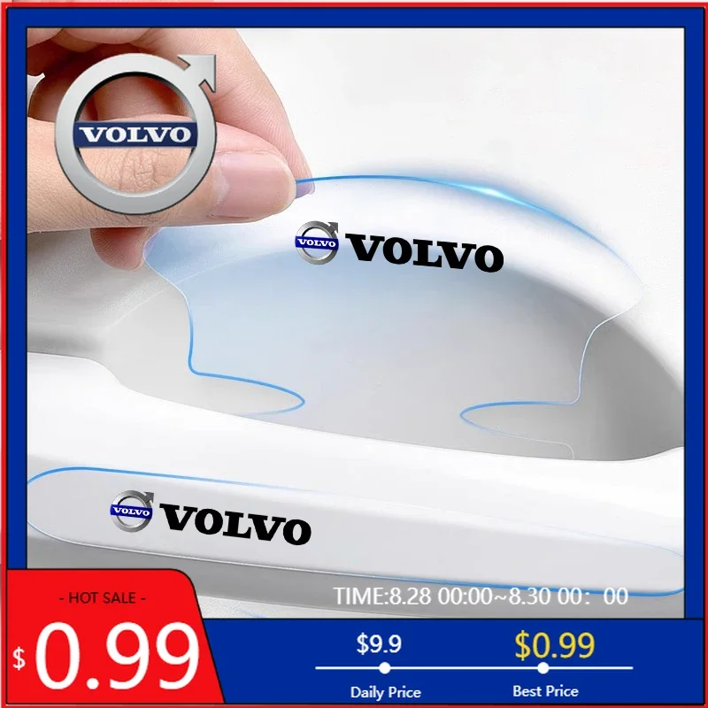 

Универсальные защитные наклейки на ручки дверей автомобиля (8 шт.) для Volvo XC90 V90 V60 XC60 V40 S80 S60 S90, антиударные полосы