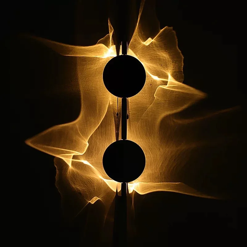 Stainless Steel Ripple Design Rotating Wall Lamp Living Room Accent Wall Hotel Bedroom Hallway Staircase Lighting