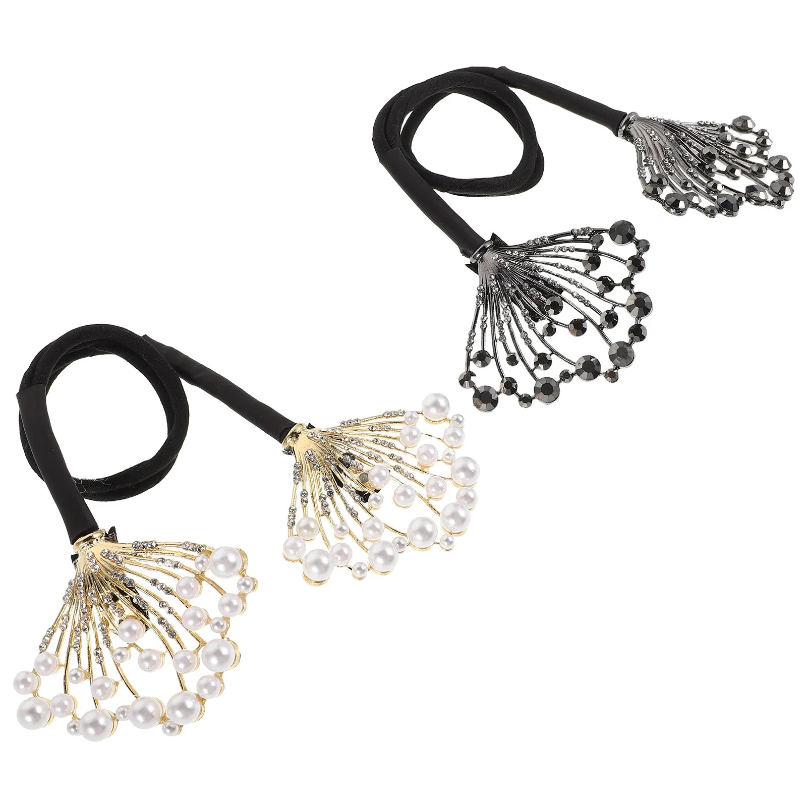 2Pcs Hair Bun Maker Rhinestone Pearl Styling Curler Twist Tool Bridal Wedding Hair Accessories Lazy Donut Hairstyle Bun Tool