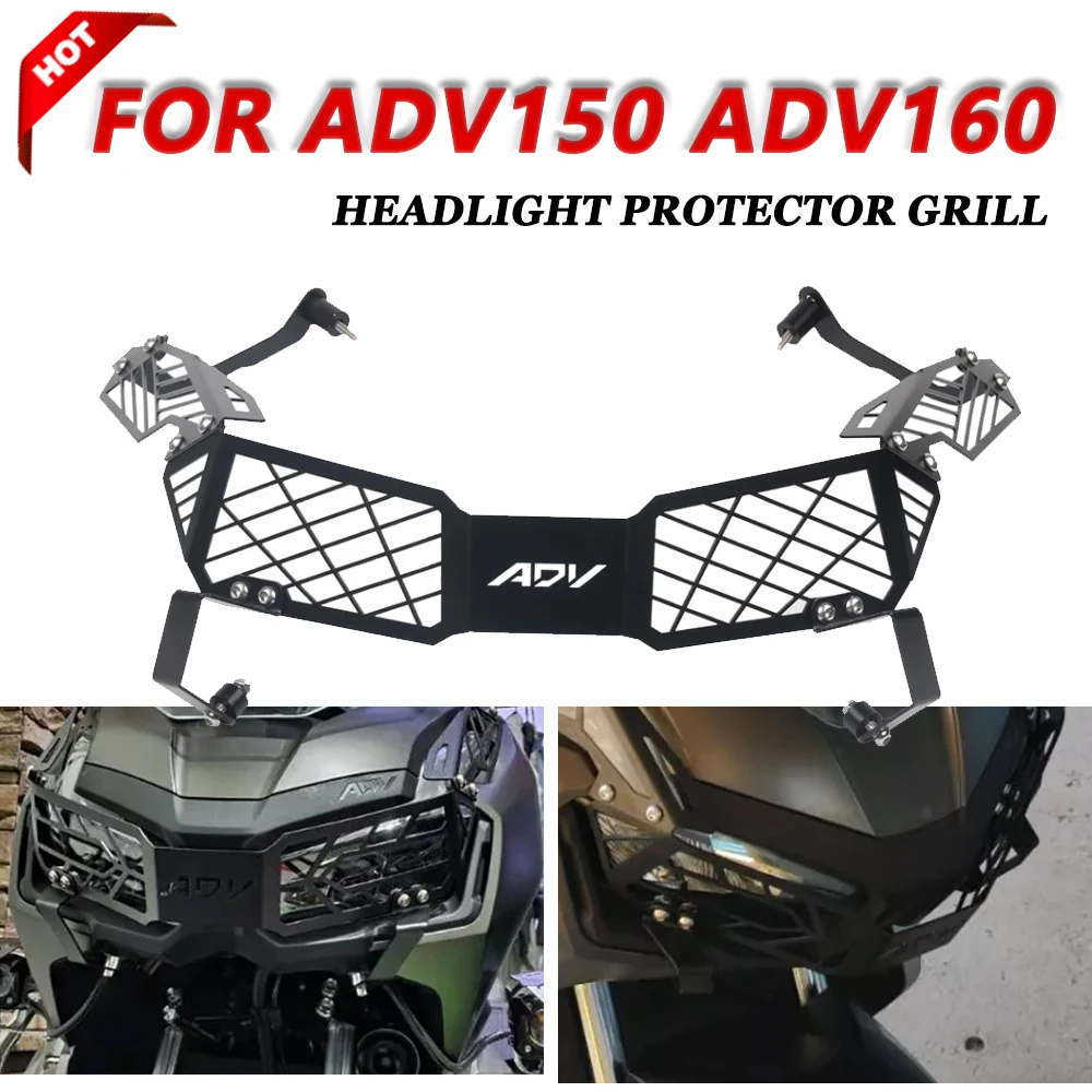 For Honda ADV150 ADV 150 160 ADV160 2022 2023 2024 Motorcycle Parts Headlight Shield Guard Protector Headlamp Mesh Grille Cover