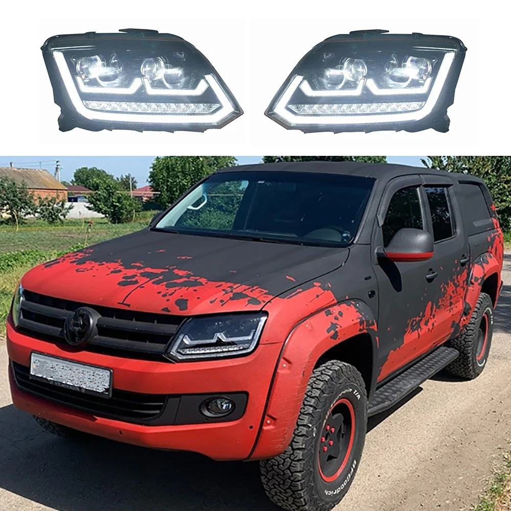 Car LED Dual Projector Front Headlight Fit For 2008-2023 Volkswagen Amarok V6 Pick-up Off-road Modified Pickup Headlamp Assembly