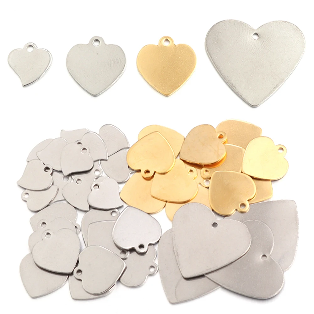 10pcs/Lot Stainless Steel Pendant Peach Heart Pendant With Different Size For Jewelry Making DIY Bracelet Necklace Accessories