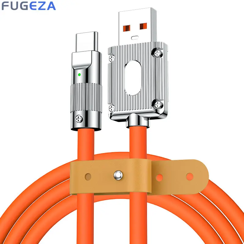 120W 7A Fast Charge Type C Cable 180 Degree Rotation Elbow Cable for Game for Xiaomi Samsung OPPO VIVO Phone Charger USB C Cable