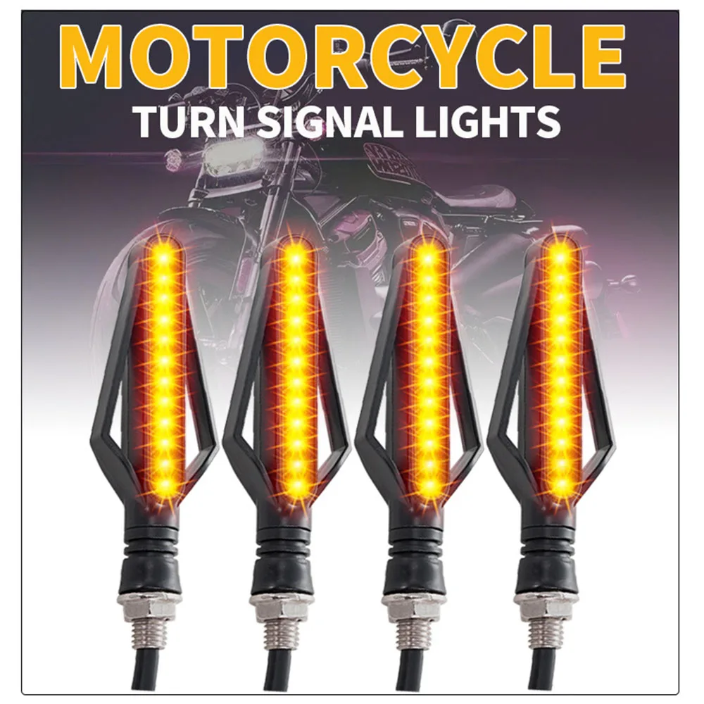 Motorcycle Modification 24LED Dual Color White Light Red Light Flowing Water Turn Signal Lamp Brake Motorcycle Turn Signal Light