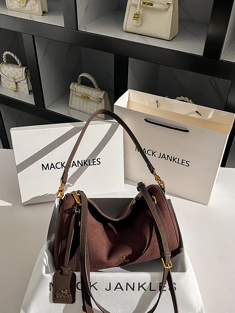 

Ma Jankles матовая кожаная большая сумка женская сумка-тоут в стиле ретро с одним ремешком на молнии осень-зима