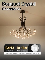 Scandinavian Simple Dandelion Chandelier Bedroom Dining Room Living Room Xuan Guan Lamp Luxury Iron LED Crystal Lighting
