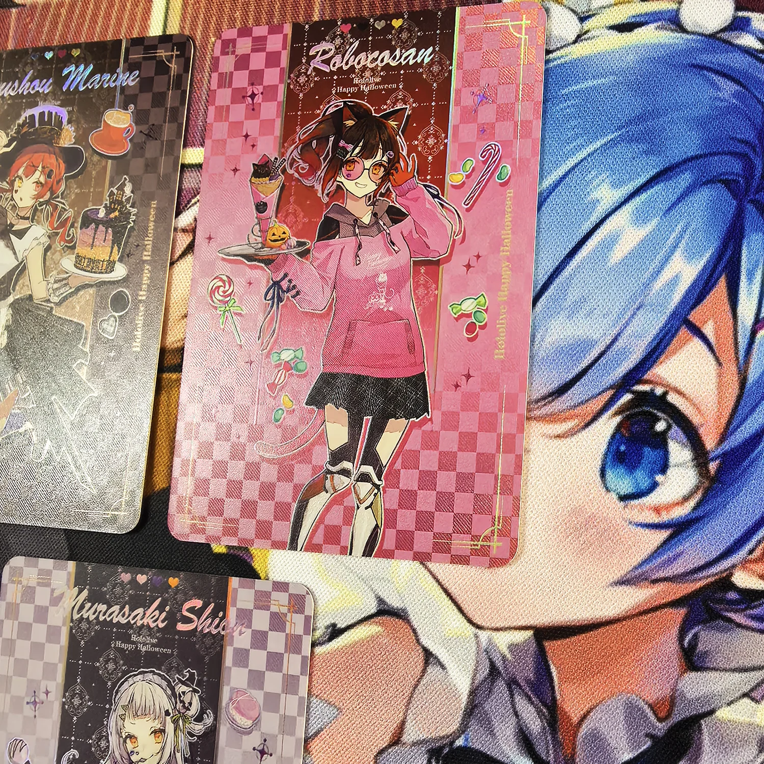 3 pz/set Fai Da Te Self Made Dea Storia Hololive Collezione di Halloween Carta Rifrazione Colore Flash Anime Carta Regalo Giocattolo