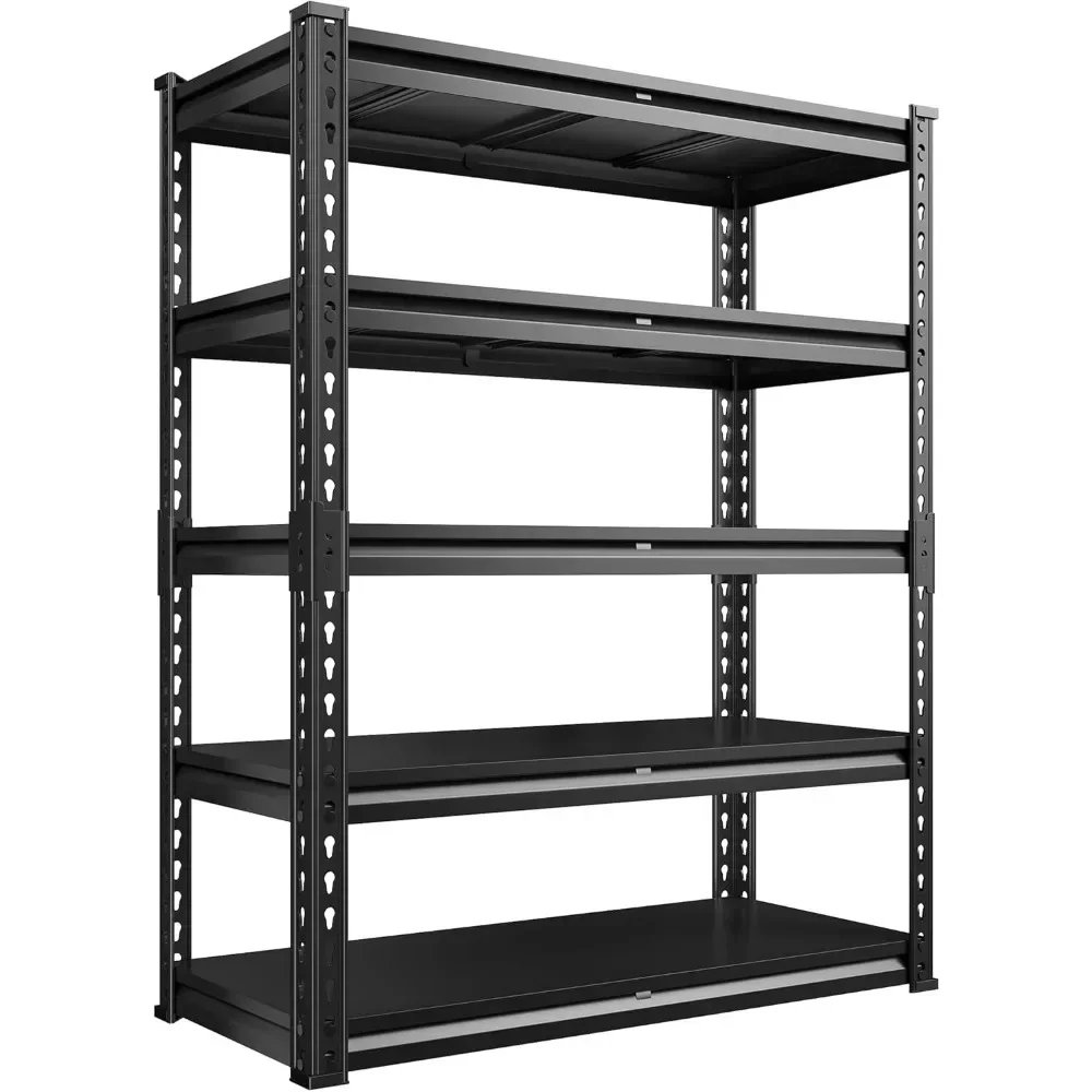 

72" H Garage Shelving 5-Tier Heavy Duty Storage Shelves 2600LBS Metal Storage Utility Rack for Commercial Warehouse Pantry