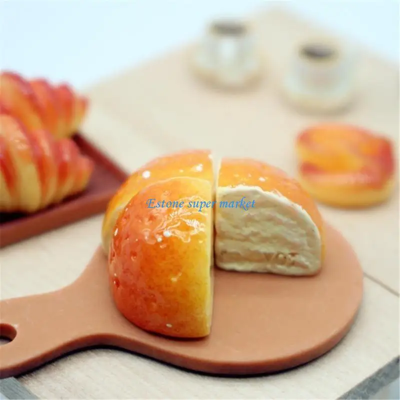 

090B Detailed Artificial Bread Coffee Prop For Diorama And Miniature World Projects