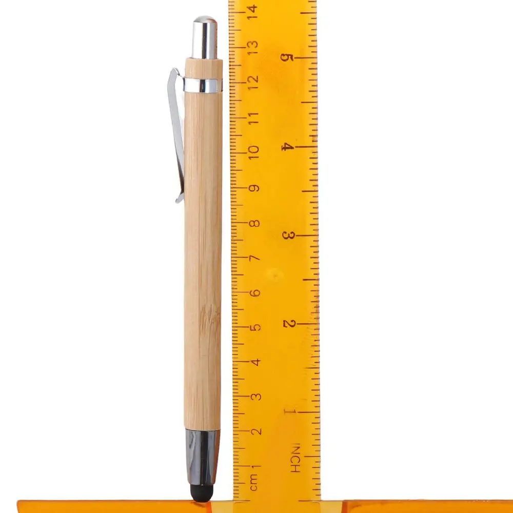 Pack of 5 Bamboo Ballpoint Pen 2 in 1 Black Ink Sustainable Pens Stylus Touch Pen Office