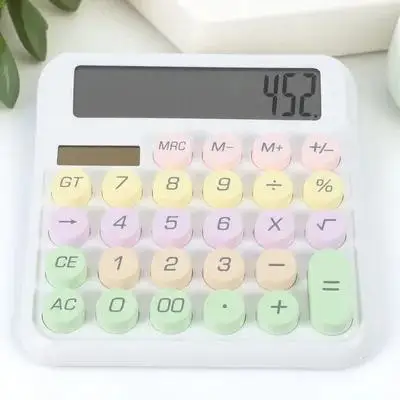 

COHEALI Mechanical Keyboard Calculator Programmable Math Learning Tool Cute Desk Accessory Portable Electronic White Plastic