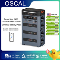 OSCAL Portable Power Station powermax2400 and BP2400 External Battery(Select quantity）2400W AC Outlets 3744WH-7488WH LFP Battery