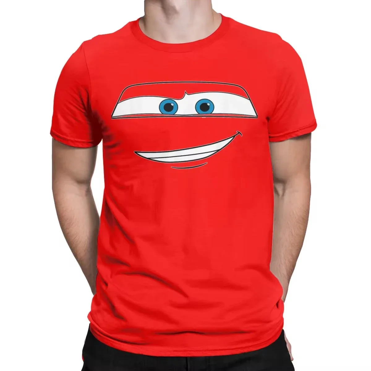 Lightning McQueen Croc Pixar Cars T-Shirt Men Leisure Cotton Tee Shirt Crewneck Short Sleeve T Shirt New Arrival Clothes