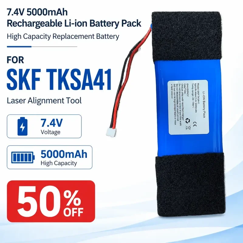 

7.4V 5000mAh Rechargeable Li-ion Battery Pack for SKF TKSA41 Laser Alignment Tool High Capacity Replacement Battery