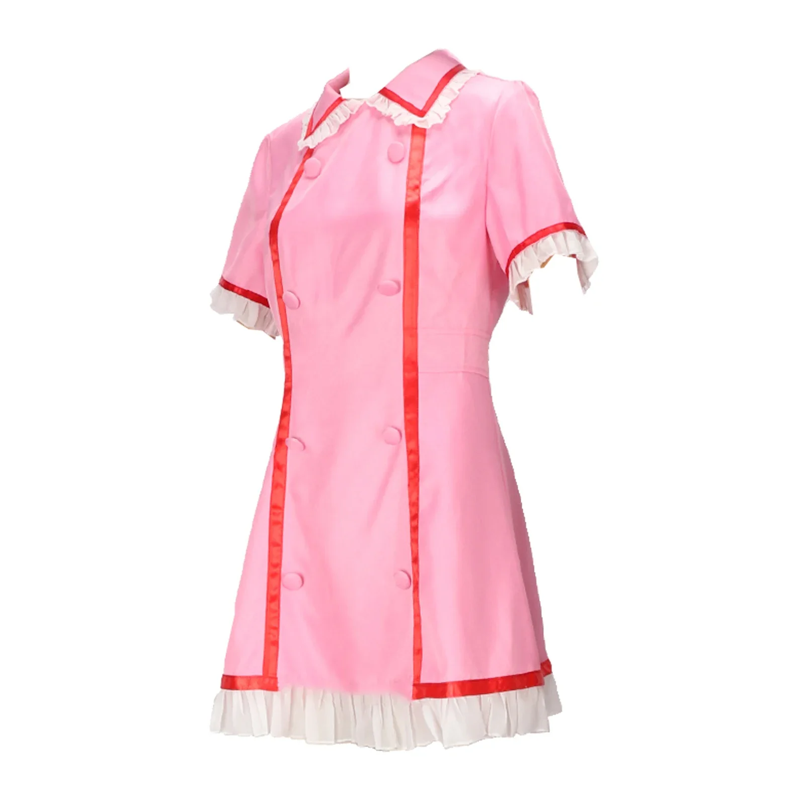 2025 Costume de Cosplay d'infermiera, robe rose pour femmes, tenue d'halloween con chapeau d'infirmiera