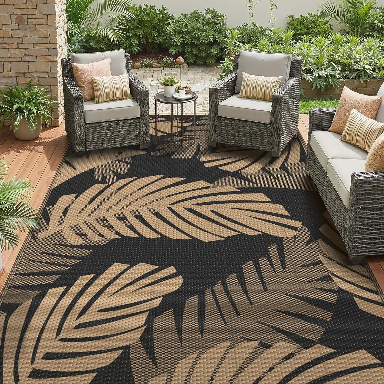 

Waterproof Outdoor Rug 8' x 10' for Patio Decor, Reversible Plastic Straw Area Rugs for Camping Clearance, RV Mat, Large Outs
