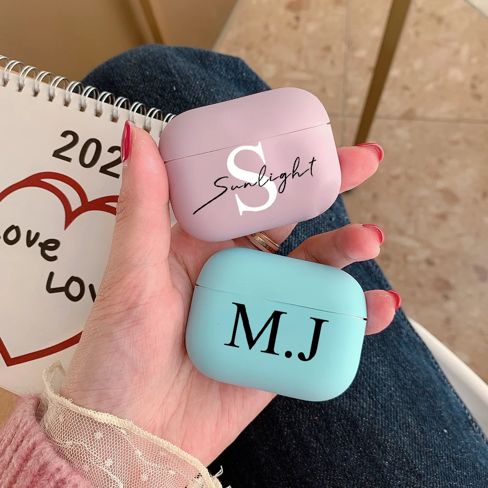 

Custom Popular Personalise Name Case for Airpods 3 Matte Hard Cover for Apple Airpods 1 2 Pro 3 Pink Bluetooth Earphones Cover