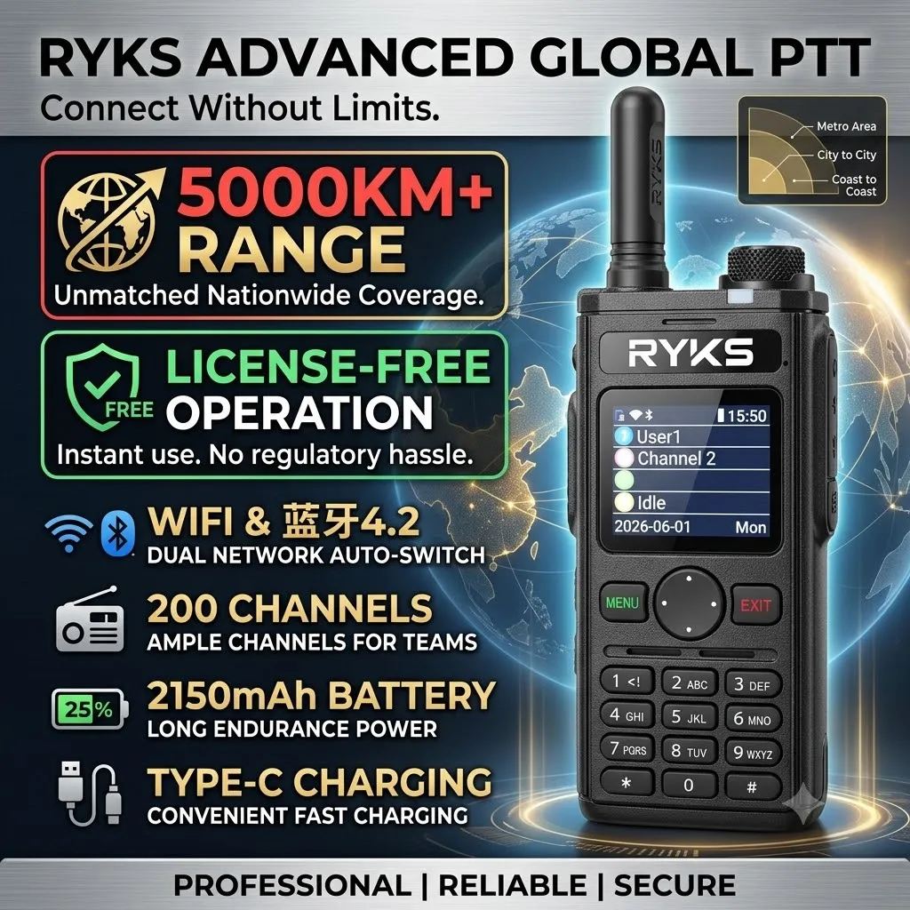 Android Wi-Fi Walkie-Talkie 5000Km License-Free Xinpoc/Real-Ptt Poc Radio Suitable For Indoor Use, Hotels, And Office Buildings