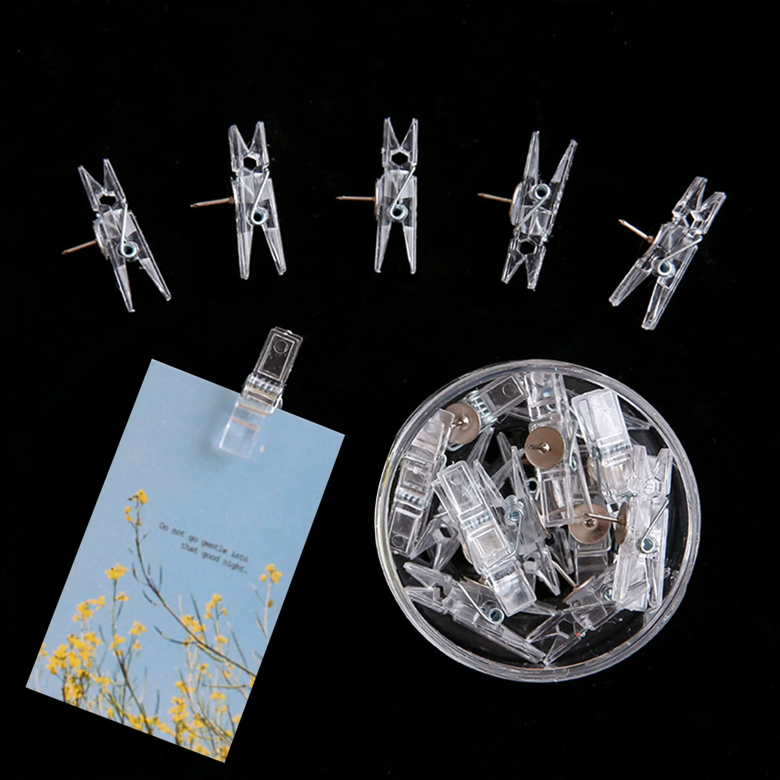 20 قطعة مشبك متعدد الوظائف Thumbtack الفلين البلاستيك الشفاف صور المنزل الجدار الديكور كليب شفافة ورأى الأظافر المعدنية
