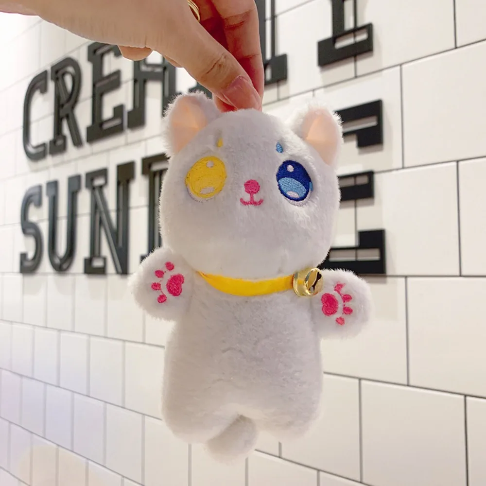 Fairy Cat Plush Cat Keychain Different Eyes Stuffed Animal Plush Doll Black Cat Key Chain Black/White Plushies Plush Toy Keyring