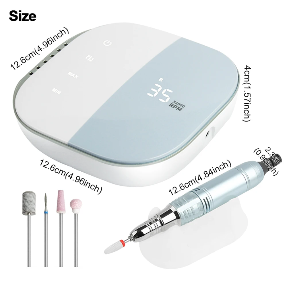 Machine de manucure électrique avec contrôle tactile et écran LCD, perceuse à ongles 35000 tr/min, lime à ongles électrique pour ongles en Gel acrylique