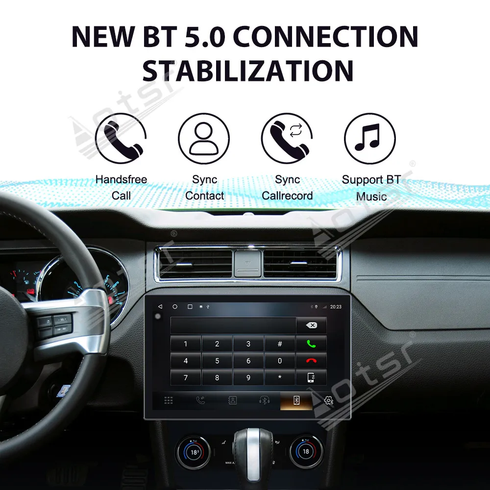 13,3-дюймовый автокарплей для Ford Mustang 2009-2014, автомобильный Android 14.0, радио, мультимедийный плеер, GPS-навигация, сенсорный экран, головное устройство