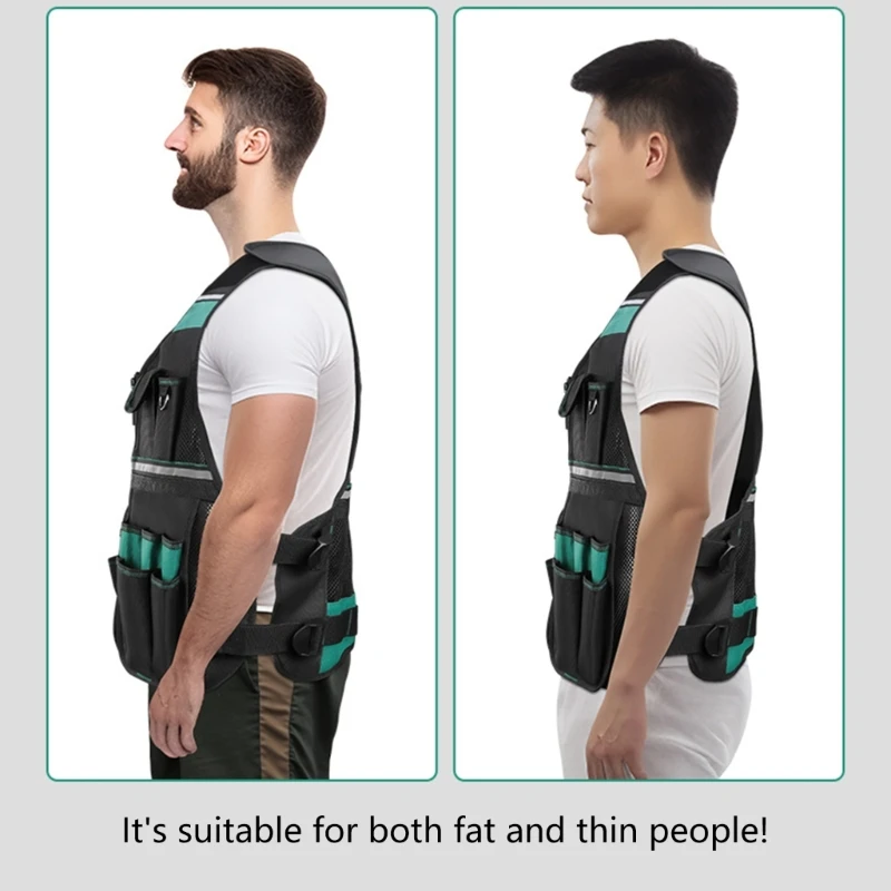 Multi pocket Men's Workwear Vest For Construction With High Visibility Features