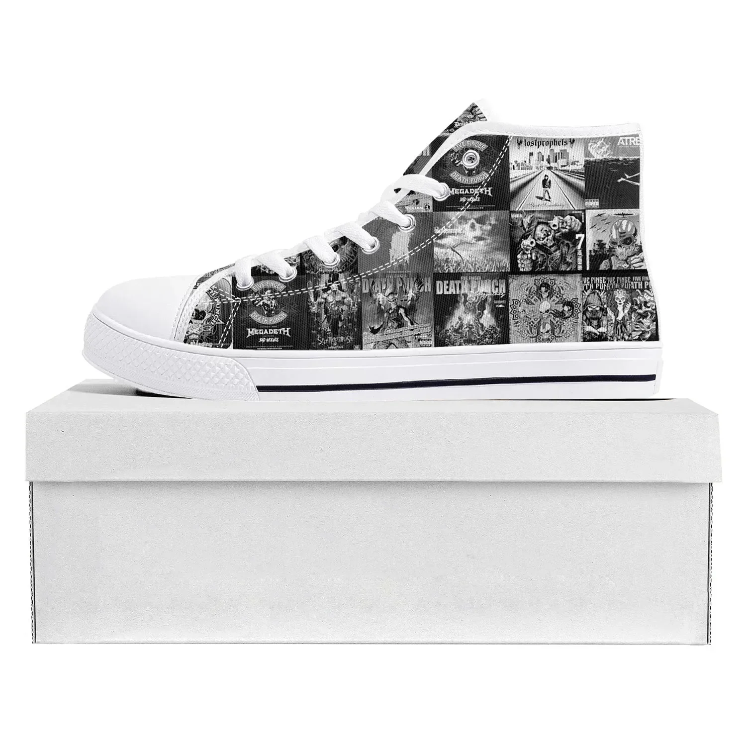 Five Finger Death Punch Pop High Top High Quality Sneakers Mens Womens Teenager Canvas Sneaker Casual Couple Shoes Custom Shoe