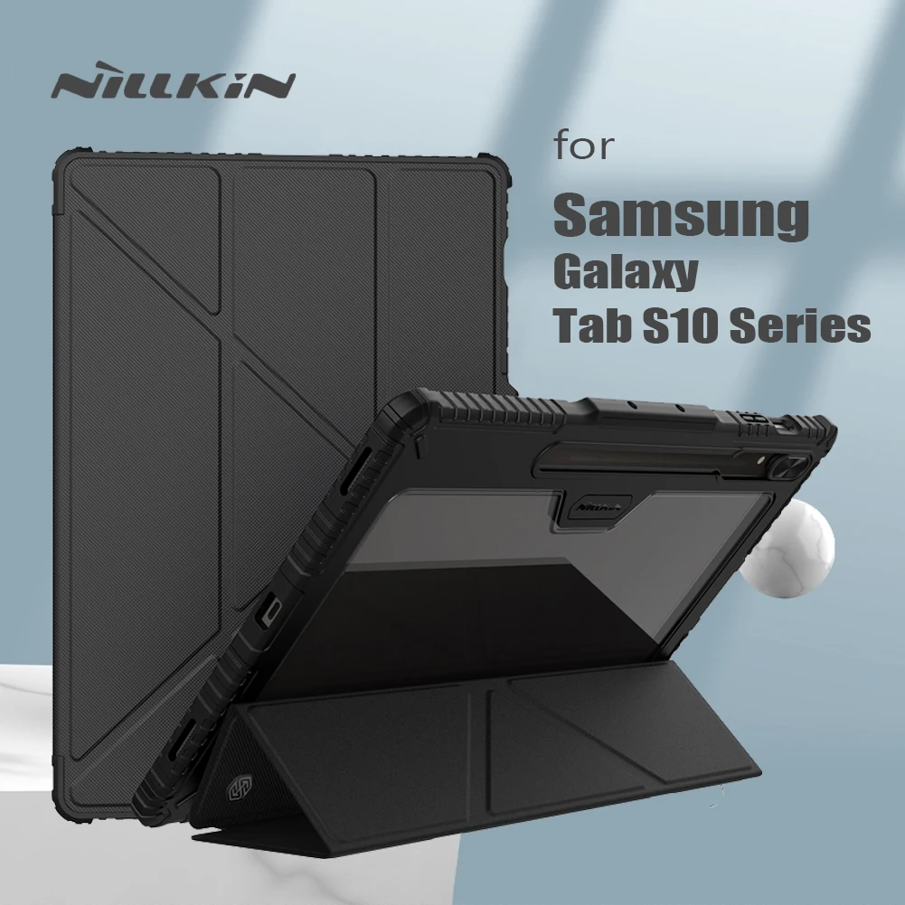 

Для Samsung Galaxy Tab S10 Ultra/S10 Plus Nillkin Чехол Armor Bumper Кожаный Автоматический Пробуждение Флип Слайд Защитная Задняя Крышка Камеры