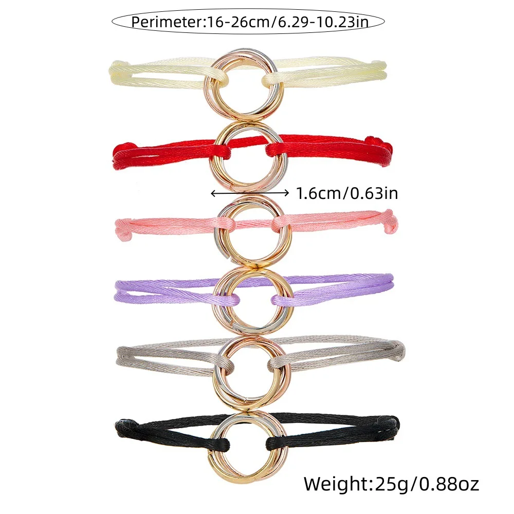 Retro Dreifarbiges Acryl-Ring-Armband Böhmisches Geflochtenes Seil-Armband für Männer Modischer Street-Style Schmuck Accessoires – Detail 2