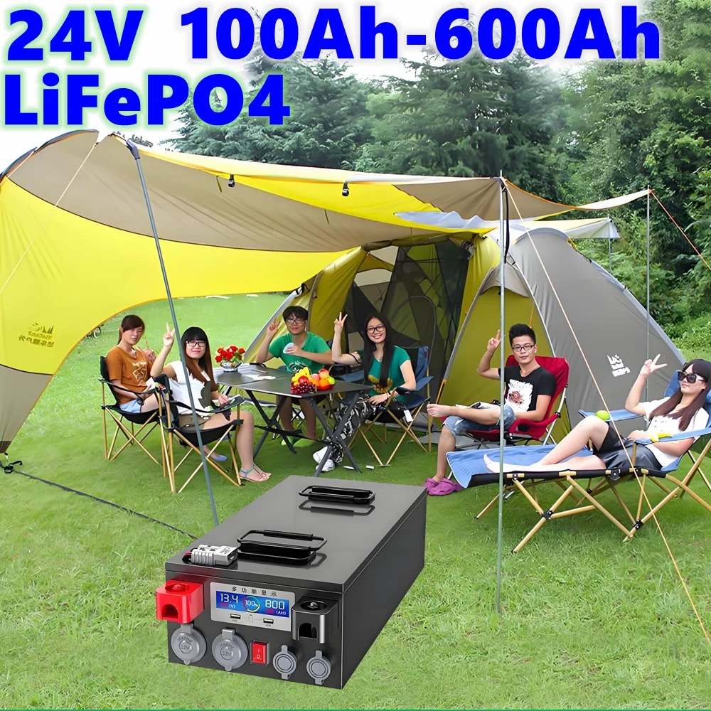 

Портативная аккумуляторная батарея LiFePO4 24 В 100 Ач 150 Ач 200 Ач 300 Ач 400 Ач 500 Ач 600 Ач для уличной солнечной системы, троллингового двигателя RV