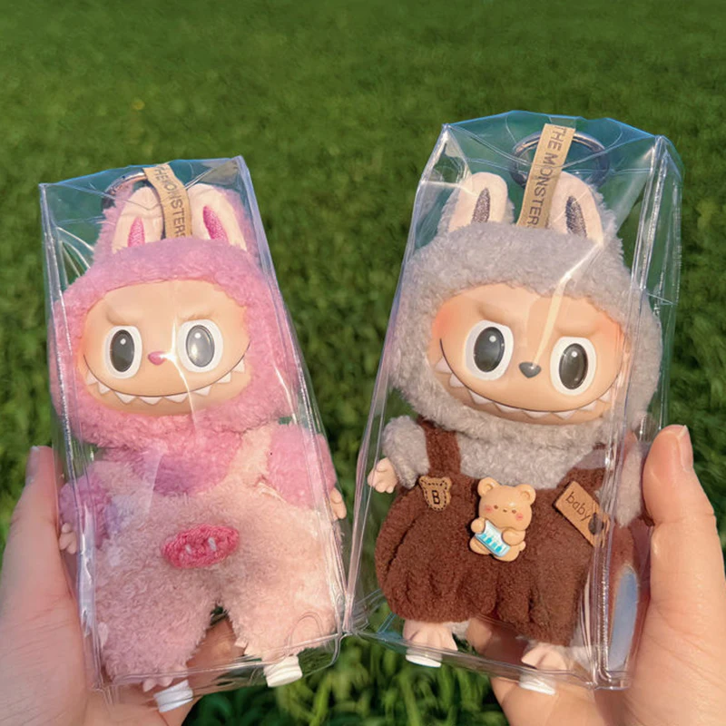 1PC PVC Plush Animal Dolls Storage Pouch Keychain Bag Storage Pouch Transparent Mystery Box Keychain Wallet Organizer Box