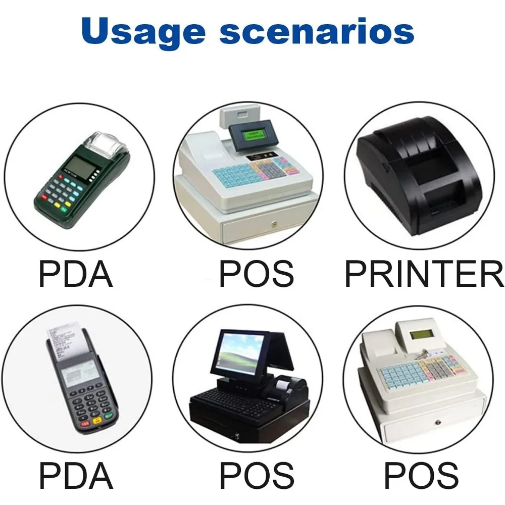 لفات ورق الإيصالات الحرارية 2.25 × 50 لطابعات نقاط البيع وتسجيل النقد، 200 لفة