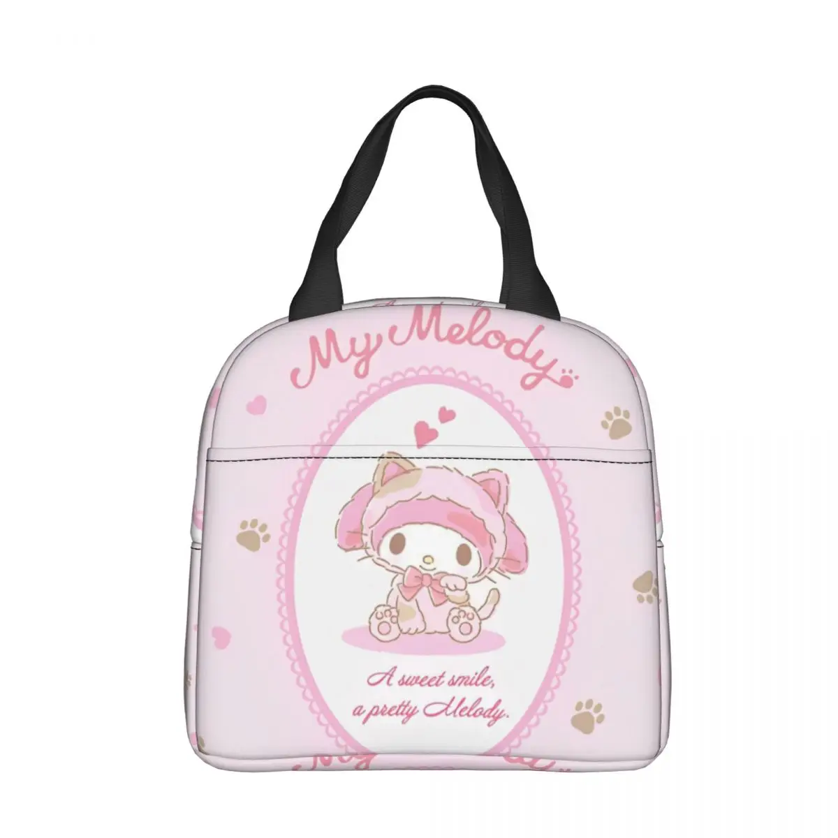 Sanrio Kawaii My Melody Insulated Lunch Bags Large Anime Reusable Thermal Bag Tote Lunch Box Work Outdoor Bento Pouch