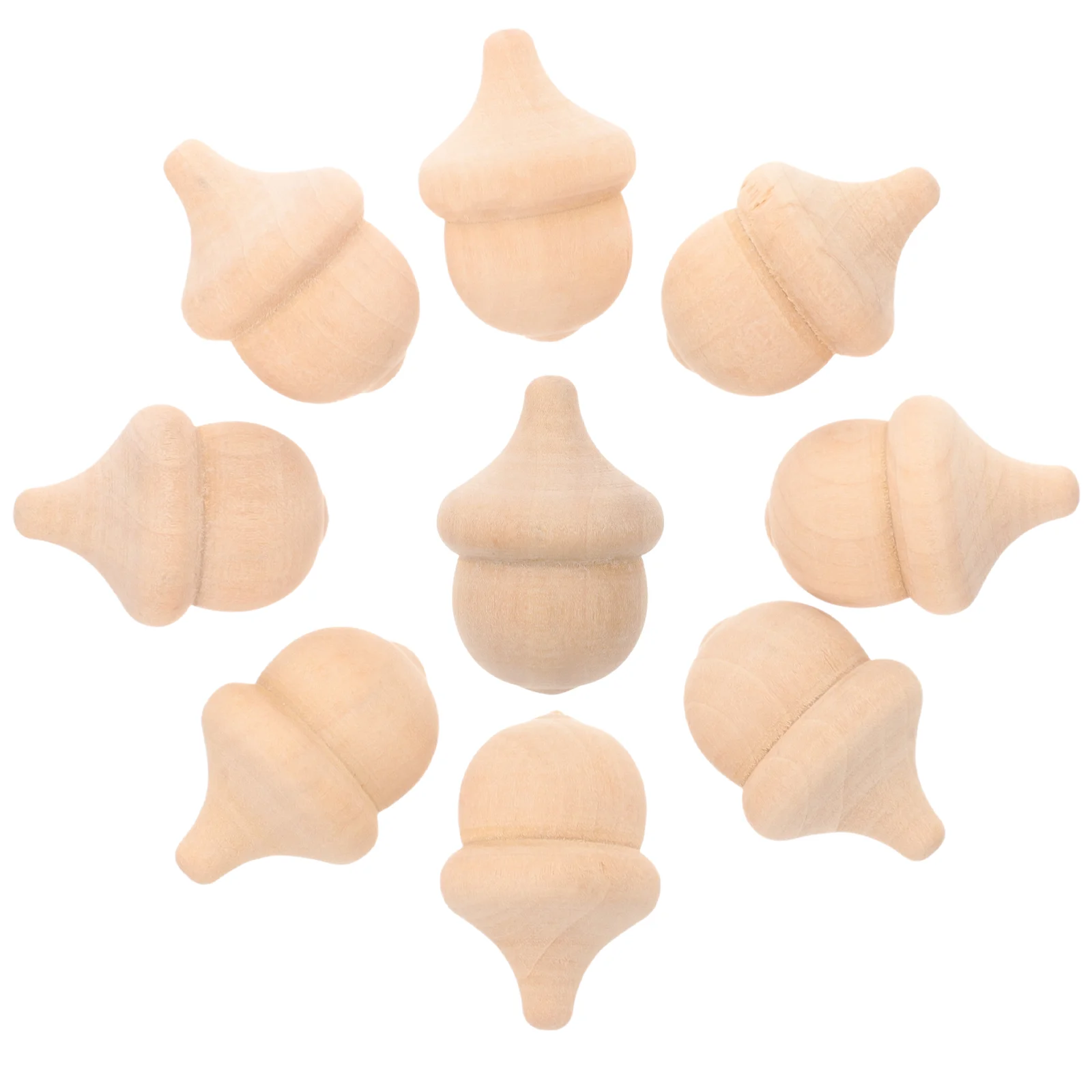 20 Pcs Wooden Acorn Craft Decor Acorns Adornment Outdoor Table Toys for Birthday Piñatas Decorations Home Ornament Seed