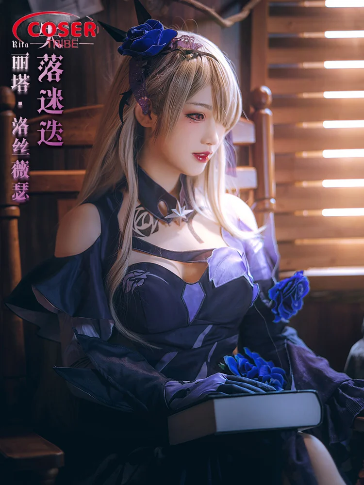 COSER TRIBE Anime Game Honkai Impact 3 Rita Rossweisse Halloween Carnival Role Play Costume Complete Set