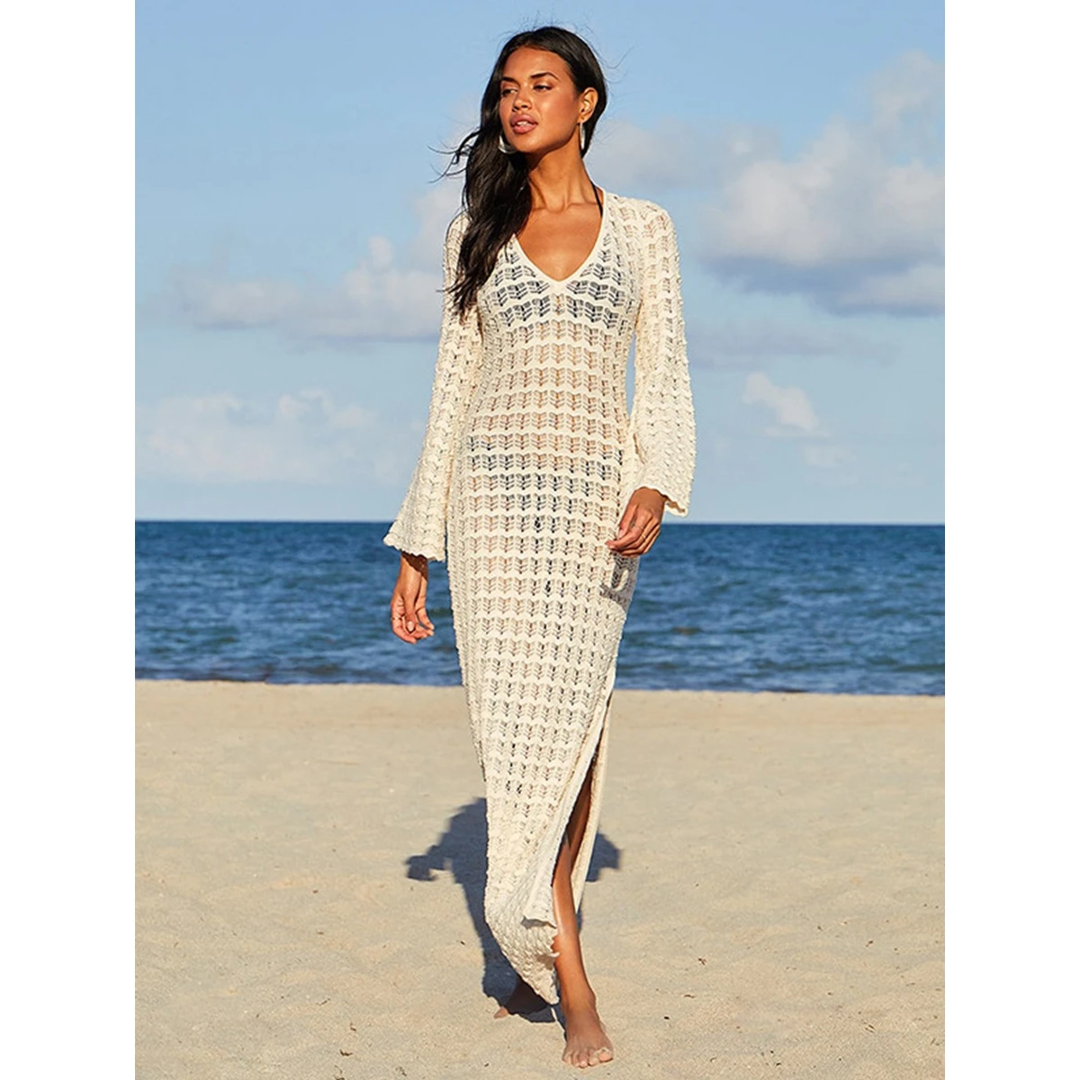 

Пляжная вязаная накидка-бикини Dr Bal с вырезами, защита от солнца, женская, из полиэстера, другие материалы, 00%