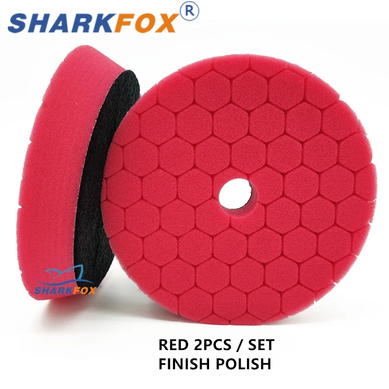 Sharkfox Polijsten Pads 3/5/6 Inch Duitsland Foam Buff Spons Pads Auto Buffing Pad Set voor DA/RO Polijstmachine Buffer Gereedschap