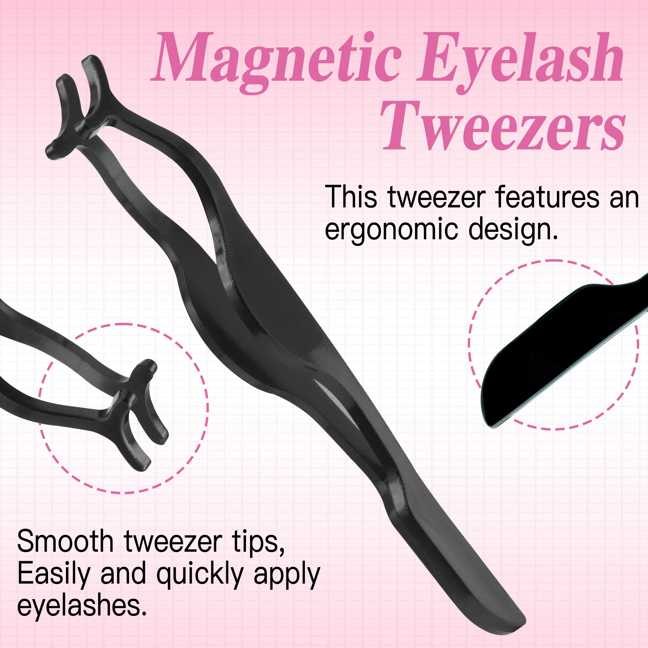 3-teiliges magnetisches Wimpern-Eyeliner-Pinzetten-Set, 3D-Nerzwimpern, natürliche künstliche falsche Wimpern, flauschiges Wispy-Volumen